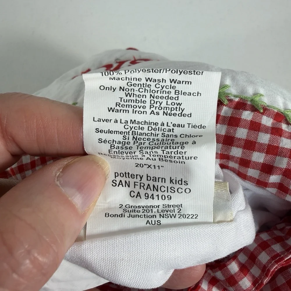 Pottery Barn Kids‎ Quilted Cotton Angel Gingham Christmas Name Jessica Stocking